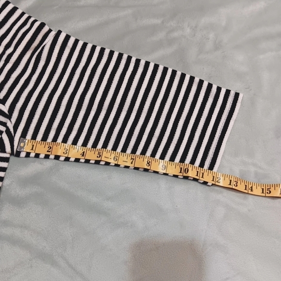 Talbots Women’s Square Neck 3/4 Sleeve Top Navy/White Striped 2X - Picture 5 of 7